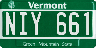 VT license plate NIY661
