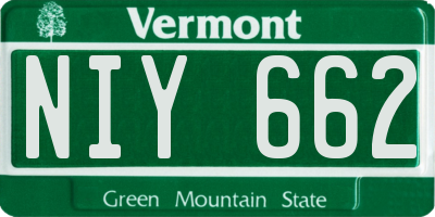 VT license plate NIY662
