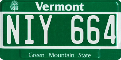 VT license plate NIY664