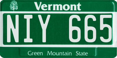 VT license plate NIY665
