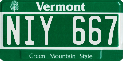VT license plate NIY667