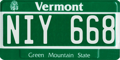 VT license plate NIY668