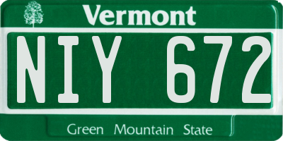 VT license plate NIY672