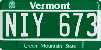 VT license plate NIY673