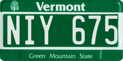 VT license plate NIY675