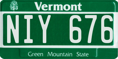 VT license plate NIY676