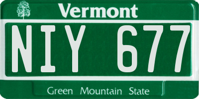 VT license plate NIY677