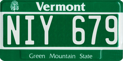 VT license plate NIY679