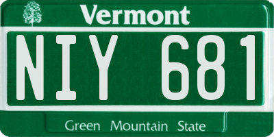VT license plate NIY681