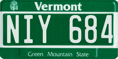 VT license plate NIY684