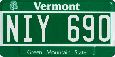 VT license plate NIY690