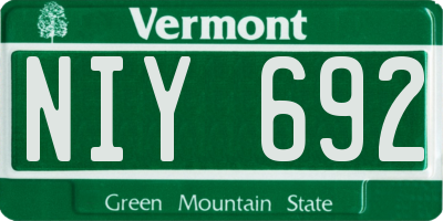 VT license plate NIY692