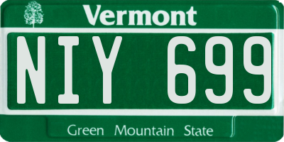 VT license plate NIY699