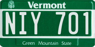 VT license plate NIY701