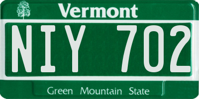 VT license plate NIY702