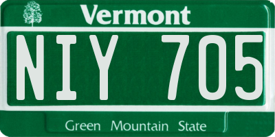 VT license plate NIY705