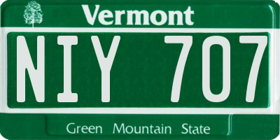VT license plate NIY707