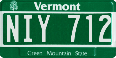VT license plate NIY712