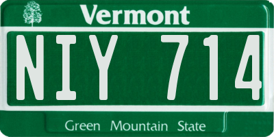 VT license plate NIY714