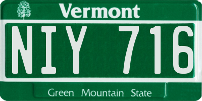 VT license plate NIY716