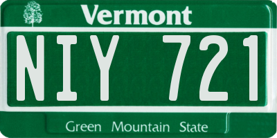 VT license plate NIY721