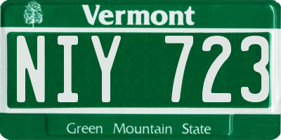 VT license plate NIY723
