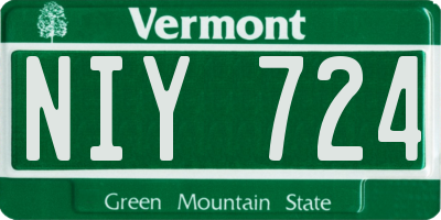 VT license plate NIY724