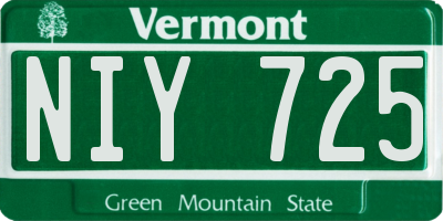 VT license plate NIY725