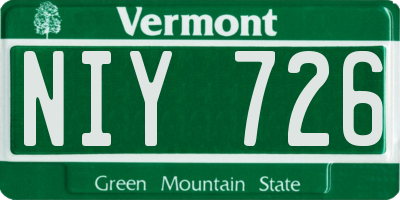 VT license plate NIY726