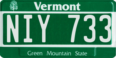 VT license plate NIY733