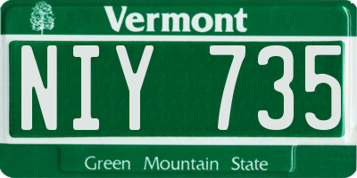 VT license plate NIY735