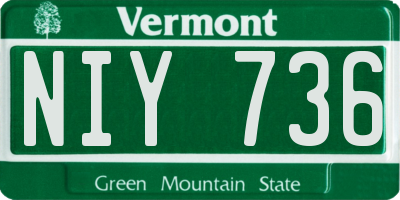 VT license plate NIY736
