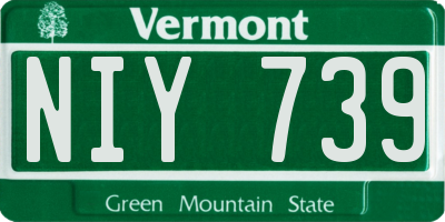 VT license plate NIY739