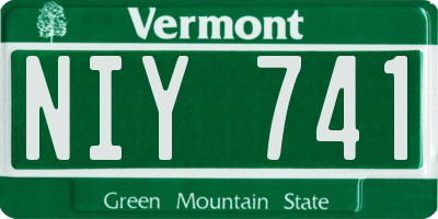VT license plate NIY741