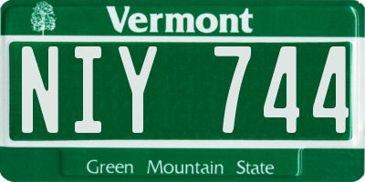 VT license plate NIY744