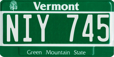 VT license plate NIY745