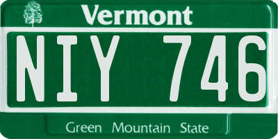 VT license plate NIY746