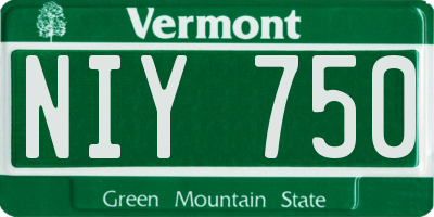 VT license plate NIY750