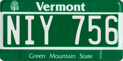 VT license plate NIY756