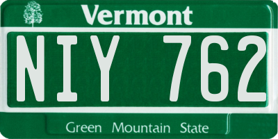 VT license plate NIY762