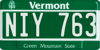 VT license plate NIY763