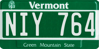 VT license plate NIY764