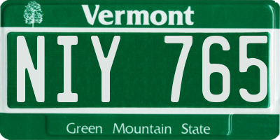 VT license plate NIY765