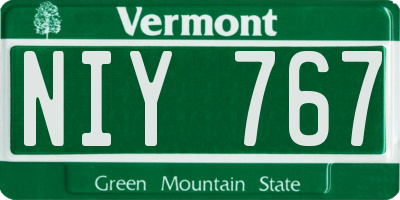 VT license plate NIY767