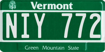 VT license plate NIY772