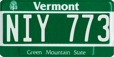 VT license plate NIY773