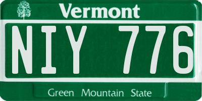 VT license plate NIY776