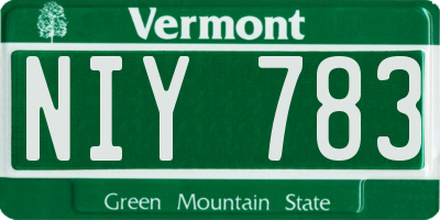 VT license plate NIY783