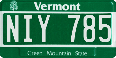 VT license plate NIY785
