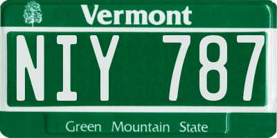 VT license plate NIY787